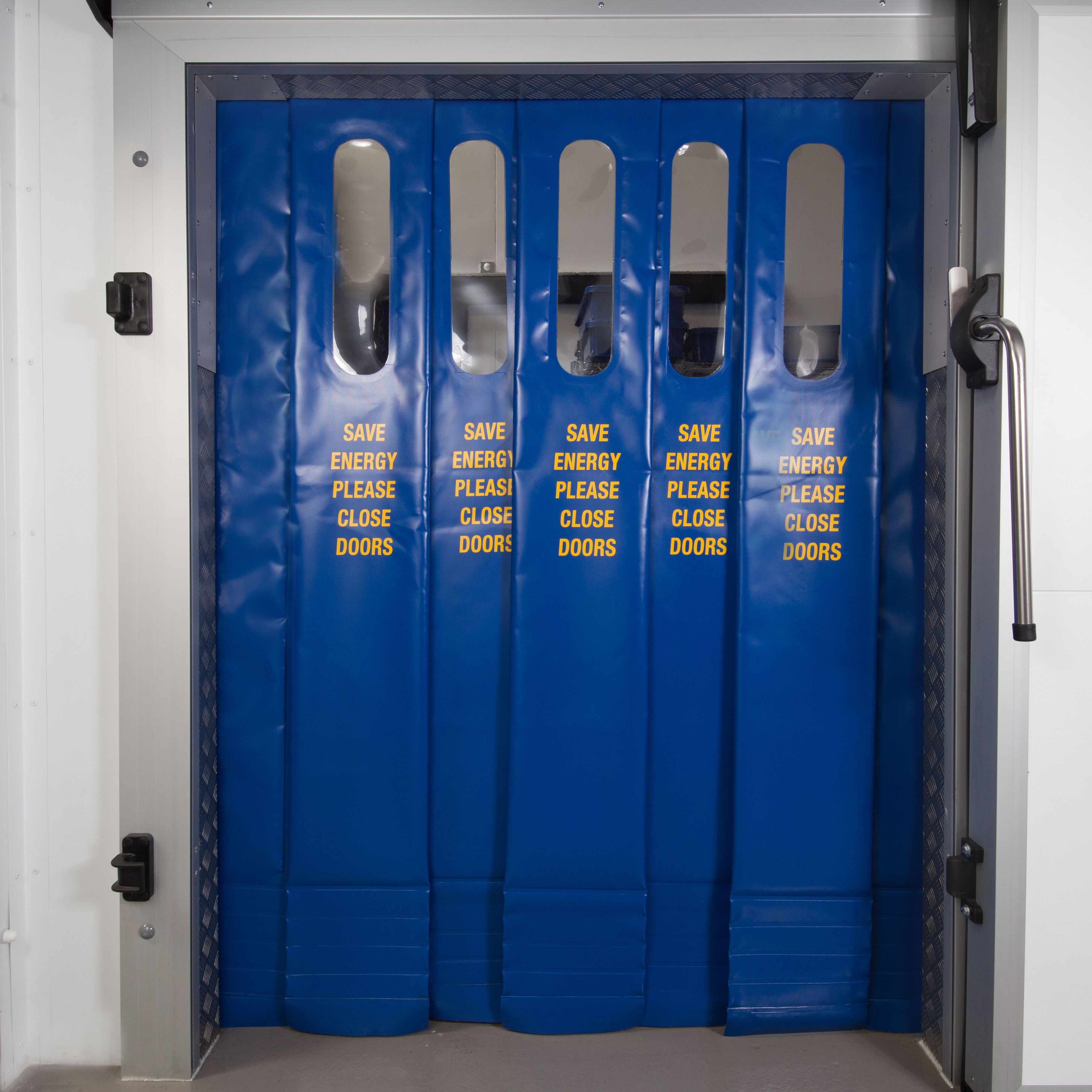K2 Insulated Strip Door Curtain installed in a cold store