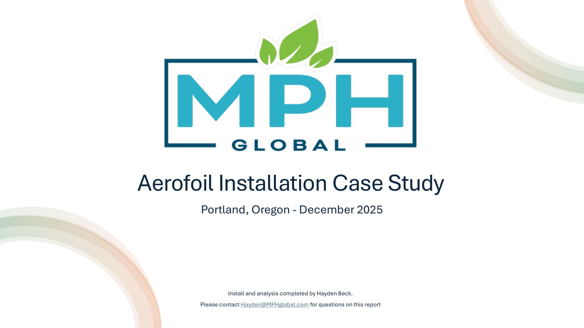 Aerofoil Portland thermal case study — page 1